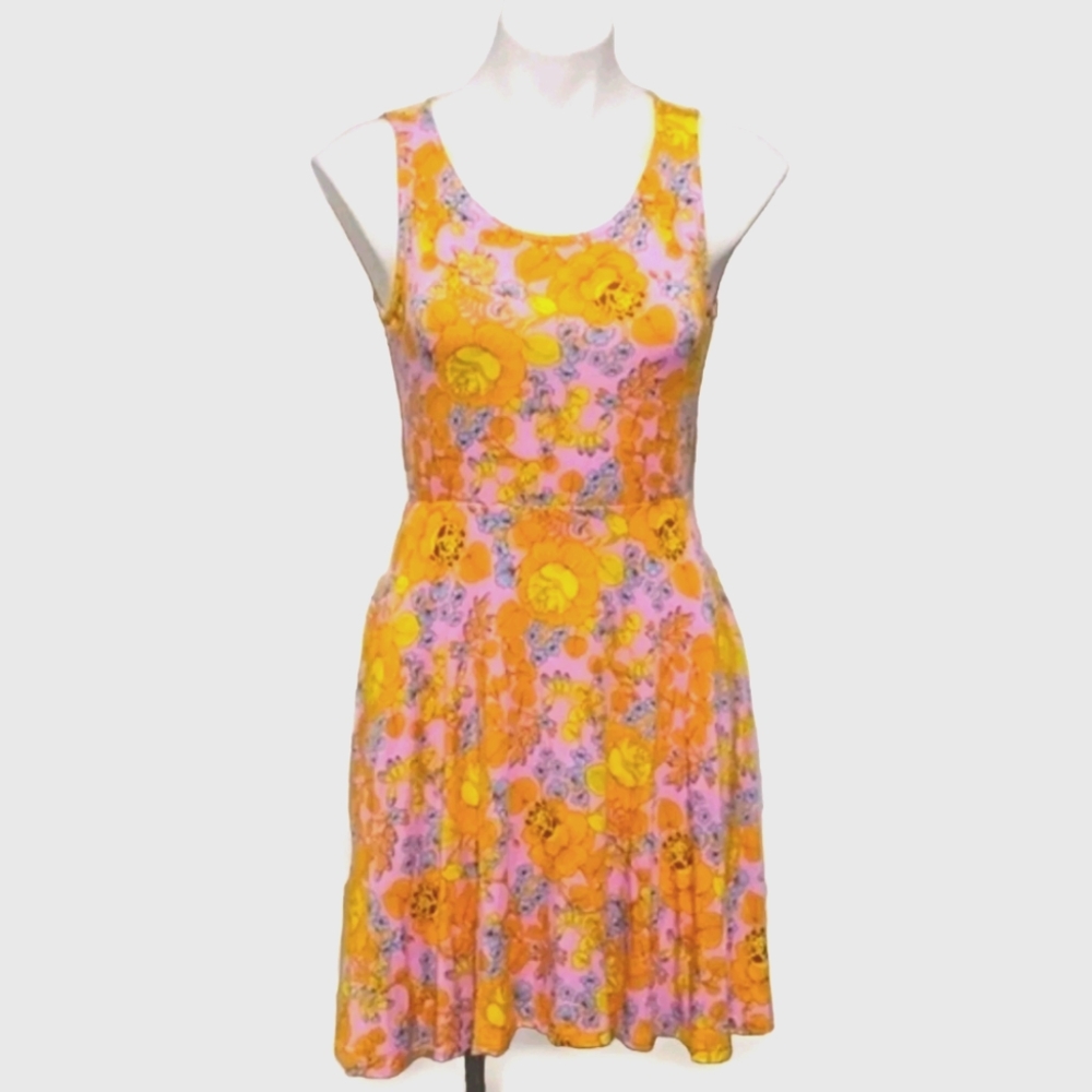 Agnes & Dora Fit and Flare Tank Dress, I Got You Babe Fisher X-Small Floral Midi - Picture 3 of 16